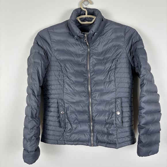 Abercrombie and Fitch Down Puffer Coat Large Gray *flaw - Picture 1 of 8